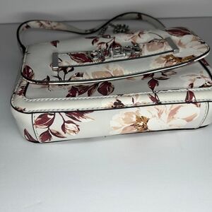 Guess Floral Cream and Burgundy Shoulder Bag